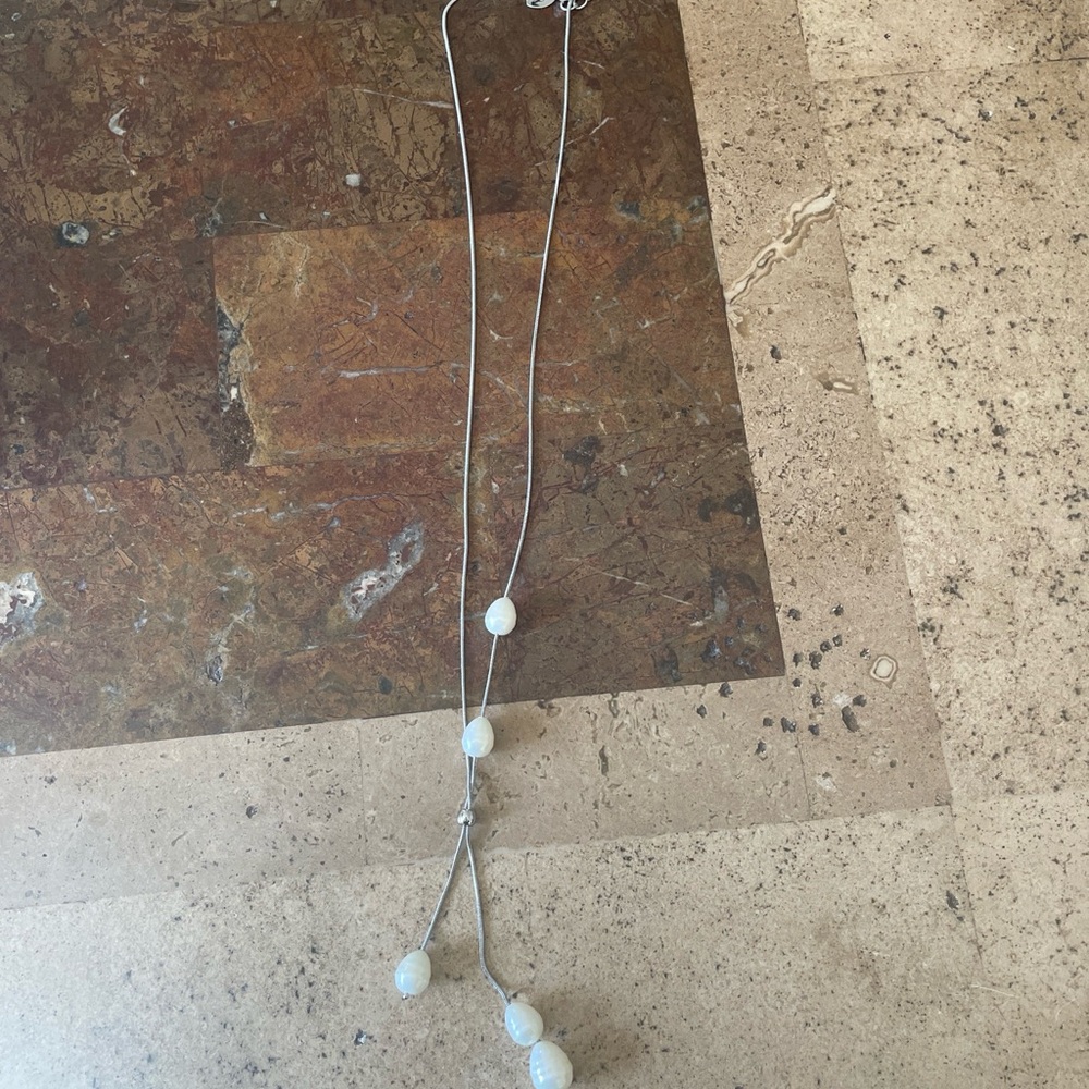 Elegant Silver Necklace with White Accents